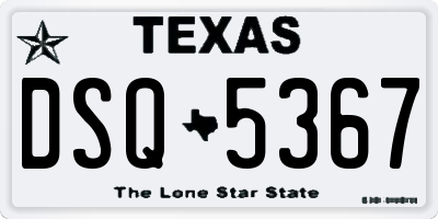 TX license plate DSQ5367
