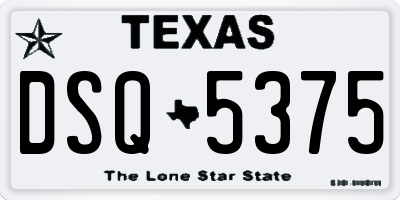 TX license plate DSQ5375