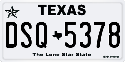 TX license plate DSQ5378