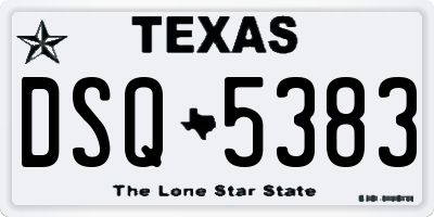 TX license plate DSQ5383
