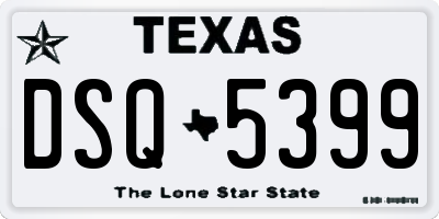 TX license plate DSQ5399
