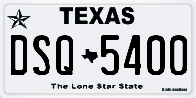 TX license plate DSQ5400
