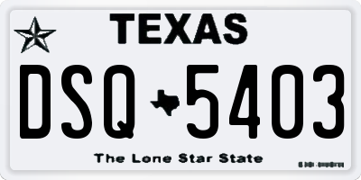 TX license plate DSQ5403