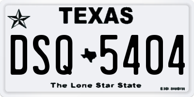 TX license plate DSQ5404