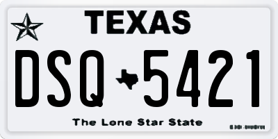 TX license plate DSQ5421