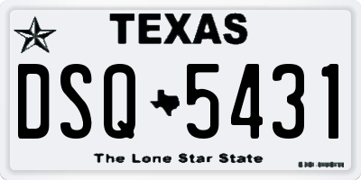 TX license plate DSQ5431