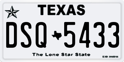 TX license plate DSQ5433