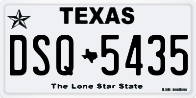 TX license plate DSQ5435