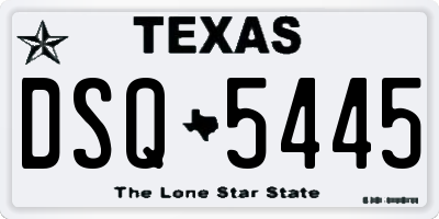 TX license plate DSQ5445