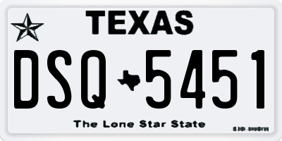 TX license plate DSQ5451