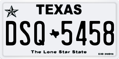 TX license plate DSQ5458