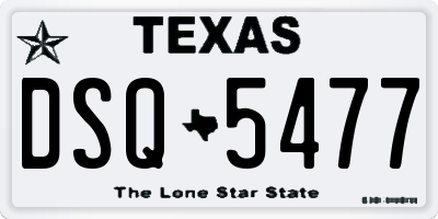 TX license plate DSQ5477