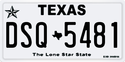 TX license plate DSQ5481