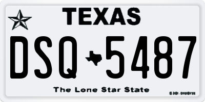 TX license plate DSQ5487