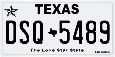 TX license plate DSQ5489