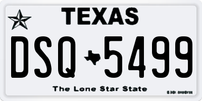 TX license plate DSQ5499