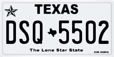 TX license plate DSQ5502
