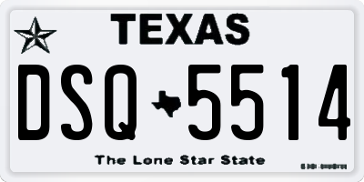 TX license plate DSQ5514