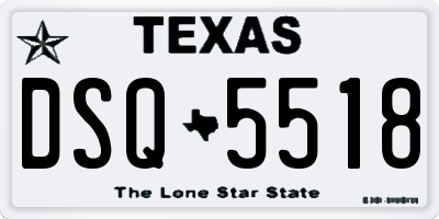 TX license plate DSQ5518