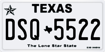 TX license plate DSQ5522