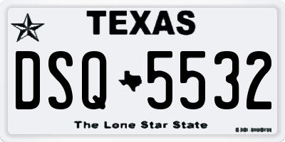 TX license plate DSQ5532
