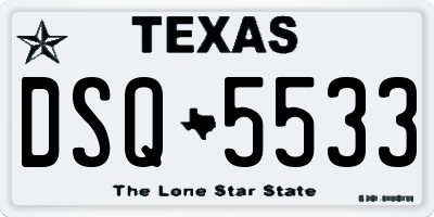 TX license plate DSQ5533