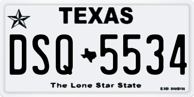 TX license plate DSQ5534