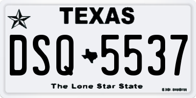 TX license plate DSQ5537