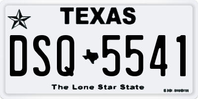 TX license plate DSQ5541
