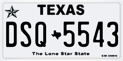TX license plate DSQ5543