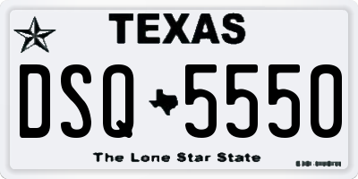 TX license plate DSQ5550