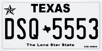 TX license plate DSQ5553