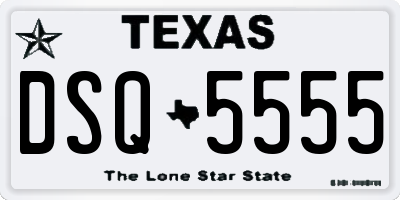 TX license plate DSQ5555