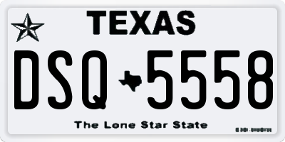 TX license plate DSQ5558