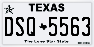TX license plate DSQ5563