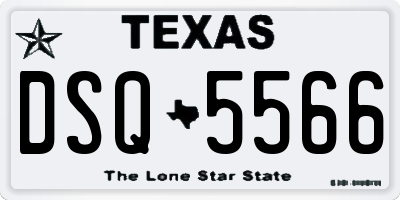 TX license plate DSQ5566