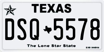 TX license plate DSQ5578