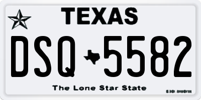 TX license plate DSQ5582