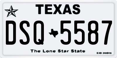 TX license plate DSQ5587