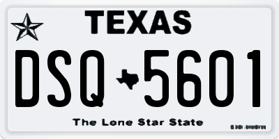 TX license plate DSQ5601