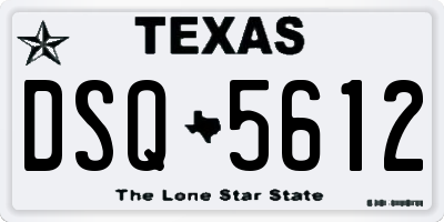 TX license plate DSQ5612