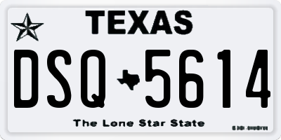 TX license plate DSQ5614