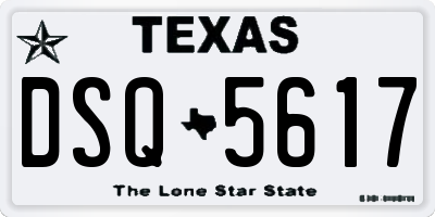 TX license plate DSQ5617