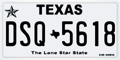 TX license plate DSQ5618