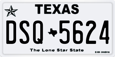 TX license plate DSQ5624