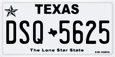 TX license plate DSQ5625