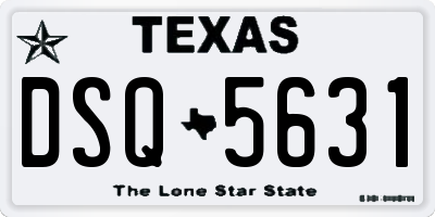TX license plate DSQ5631