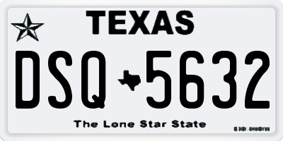 TX license plate DSQ5632