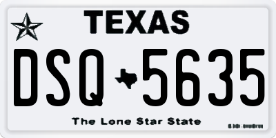 TX license plate DSQ5635