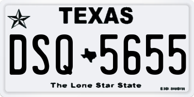 TX license plate DSQ5655